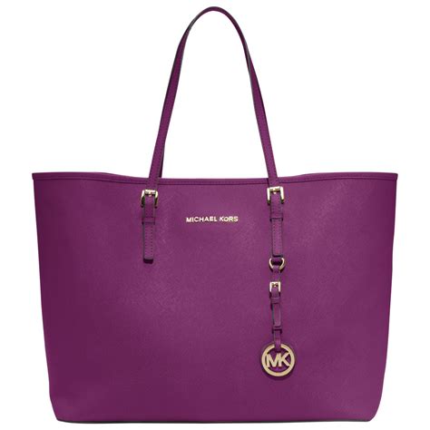 michael kors purple studded jet set travel tote|michael kors travel tote large.